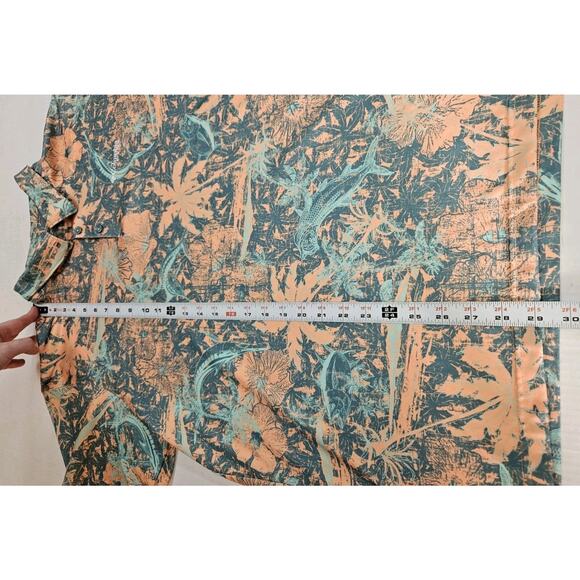 Columbia PFG Polo Men's Size XL Multicolor Floral Fishing Pattern Short Sleeve - Picture 2 of 6